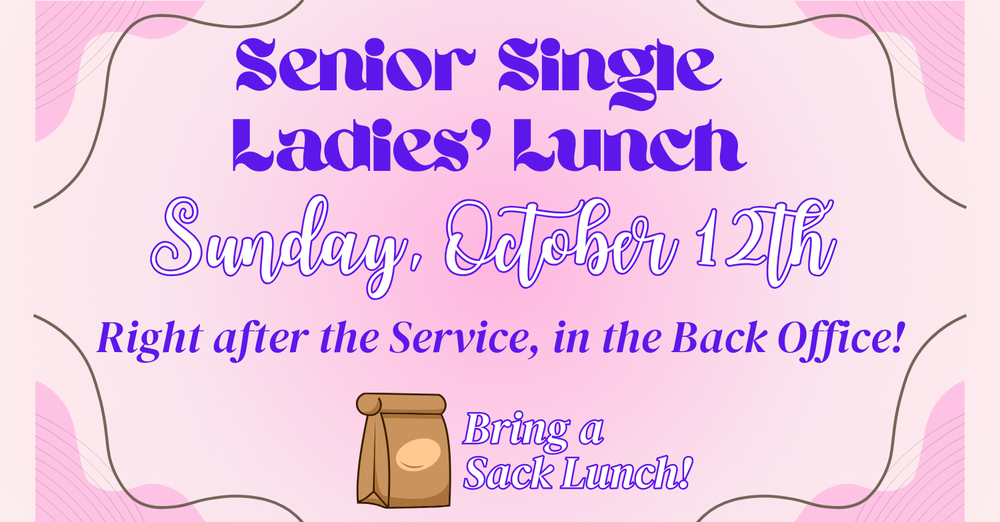 NEW! Senior Single Ladies' Lunch