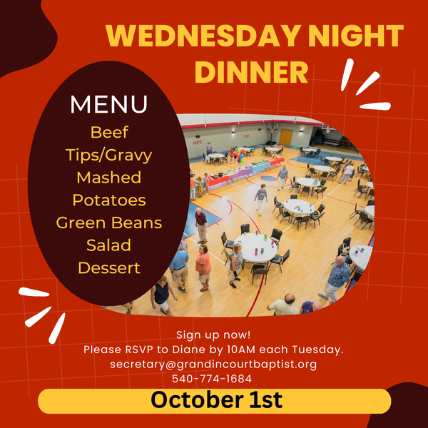 Wednesday Fellowship Dinner 