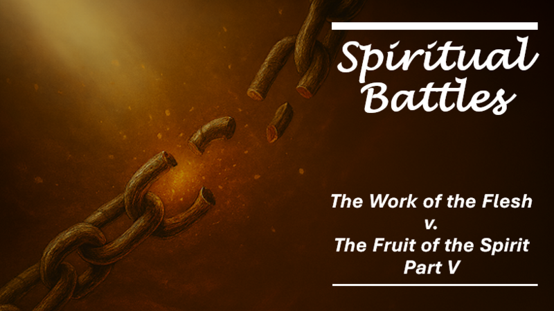 The Work of the Flesh v. The Fruit of the Spirit Part V