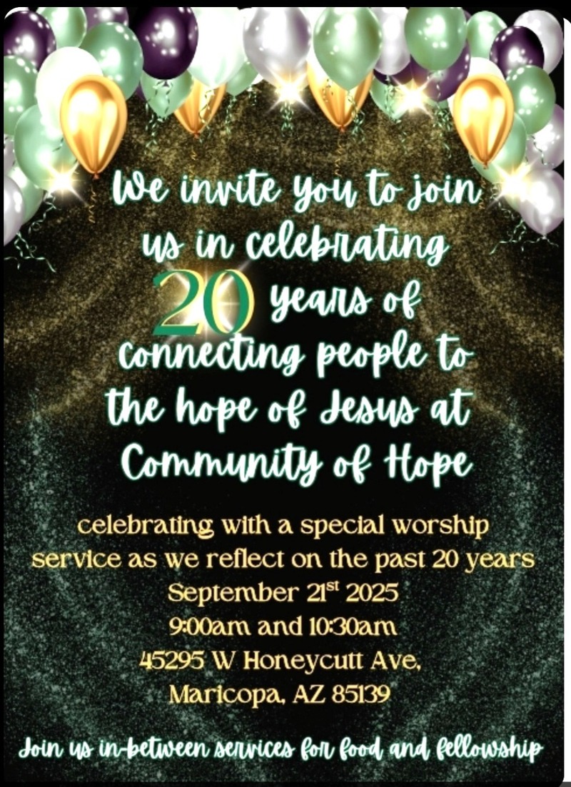 It is not about us! Celebrating 20 years of connecting people to the hope of Jesus