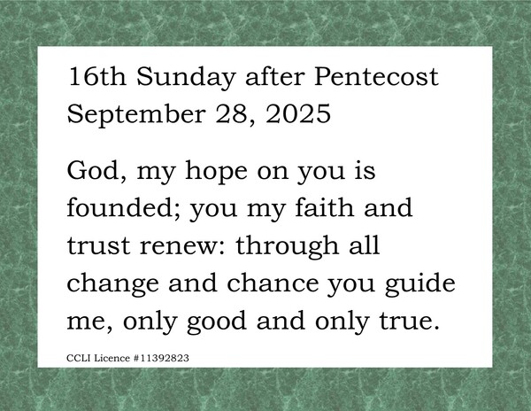 16th Sunday after Pentecost
