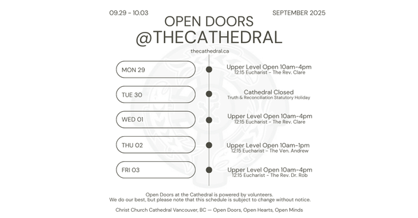 Upcoming Weekday Eucharist Schedule