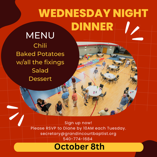 Wednesday Fellowship Dinner 