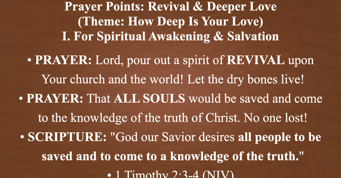 Prayer Points: Revival & Deeper Love image