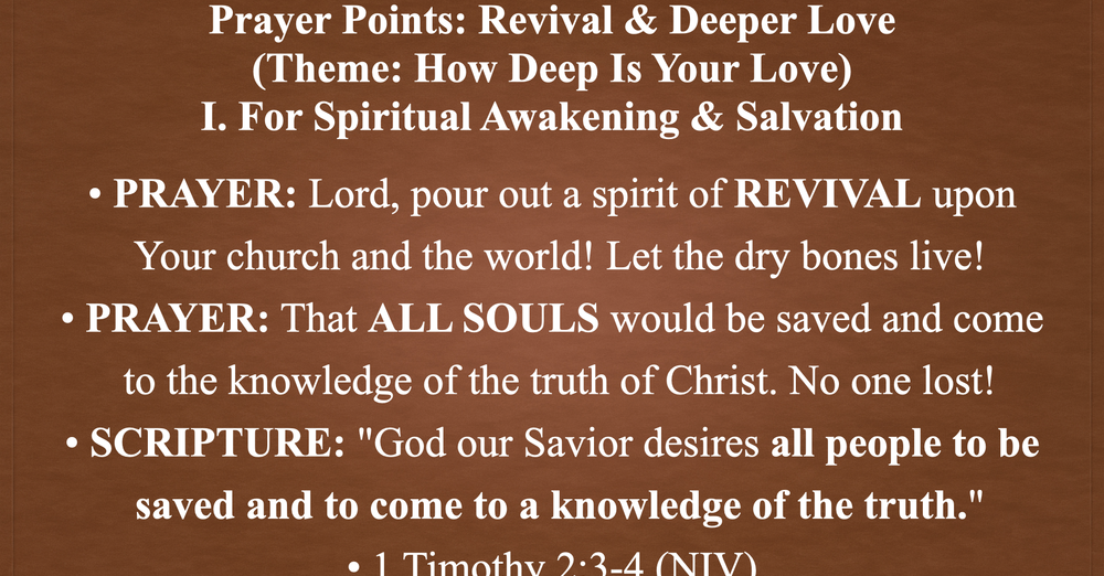 Prayer Points: Revival & Deeper Love