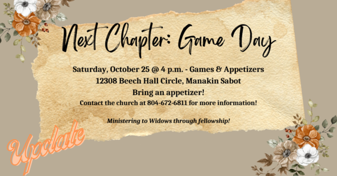 Next Chapter Widow Ministry Game Day