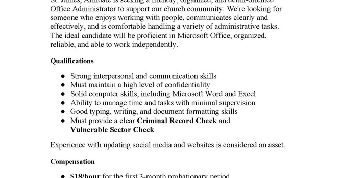 ISO - Part-Time Office Administrator image