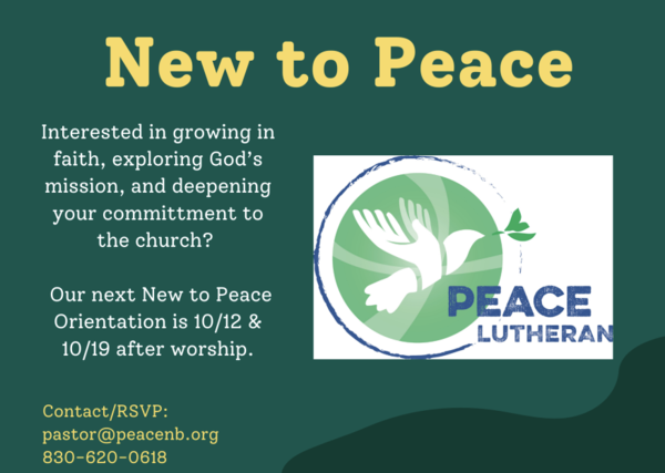 New to Peace Orientation