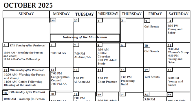 Calendar - October 2025 image