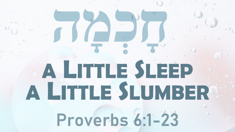 This Sunday's Message... "A Little Sleep a Little Slumber"