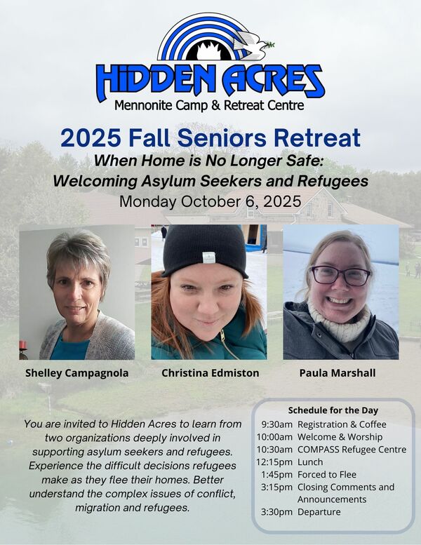 Fall Seniors Retreat at Hidden Acres Mennonite Camp