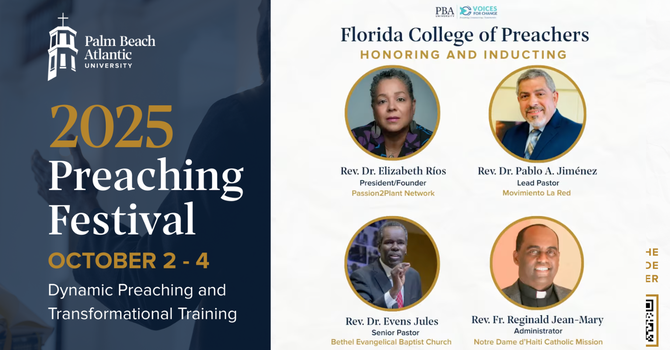 TPC Founder Inaugurated into Palm Beach Atlantic University's Florida College of Preachers image