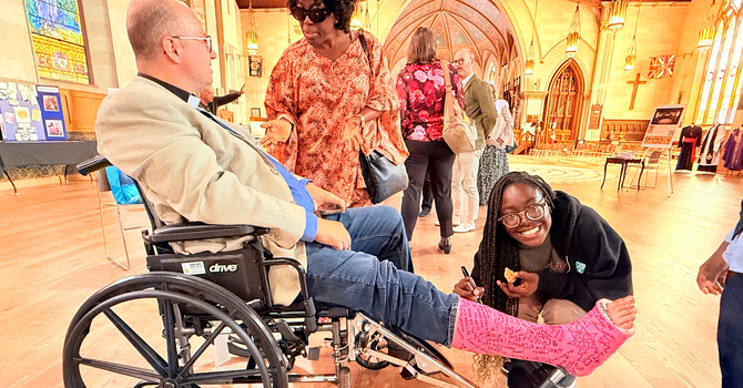 'That's a lot of love!' (Visible on my hot-pink cast)