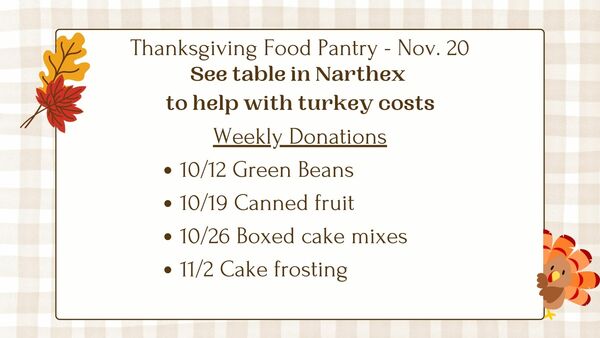 October Food Pantry 