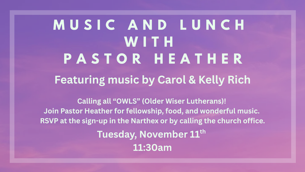 Music & Lunch with Pastor Heather