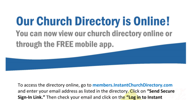 Our Church Directory is Now Online!