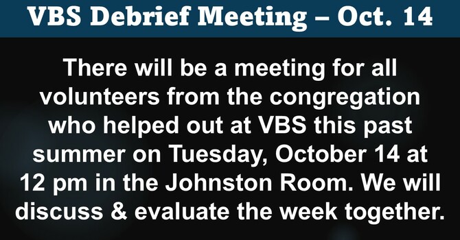 VBS Debrief Meeting