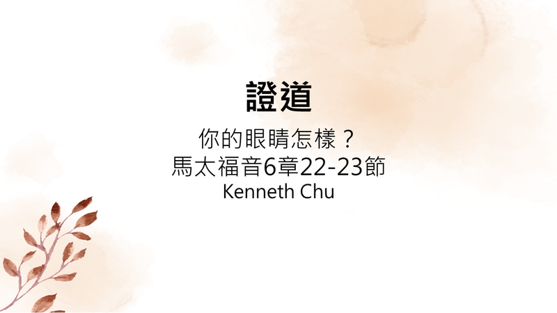 你的眼睛怎樣？