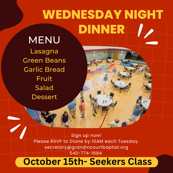 Wednesday Fellowship Dinner 