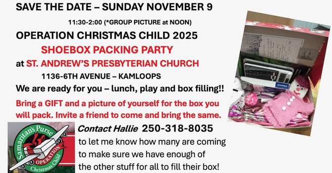 Operation Christmas Child Shoebox Packing Party