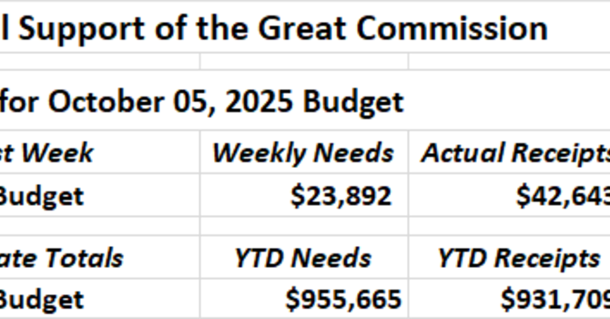 Our Financial Support of the Great Commission image