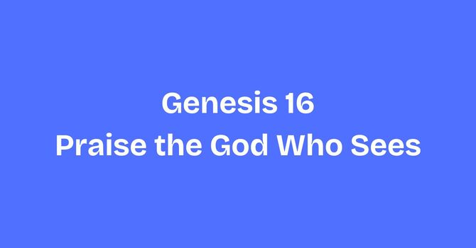 Praise the God Who Sees
