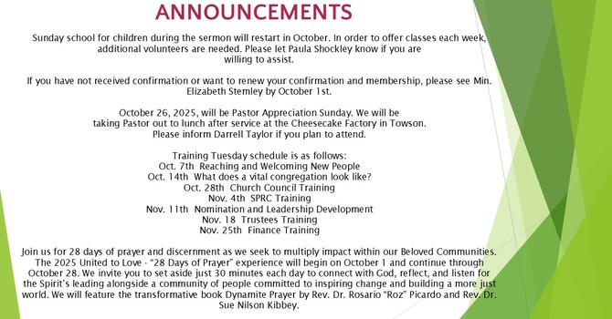 Weekly Announcements image