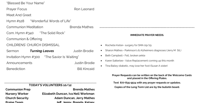 Sunday Bulletin