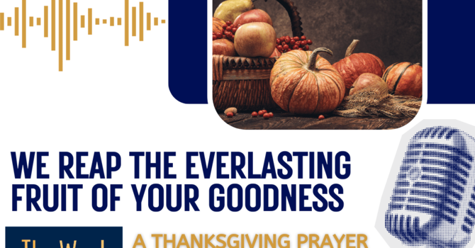 We reap the everlasting fruit of your goodness - a Thanksgiving prayer