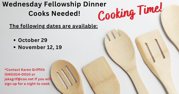 Cooks Needed! Three more dates! 