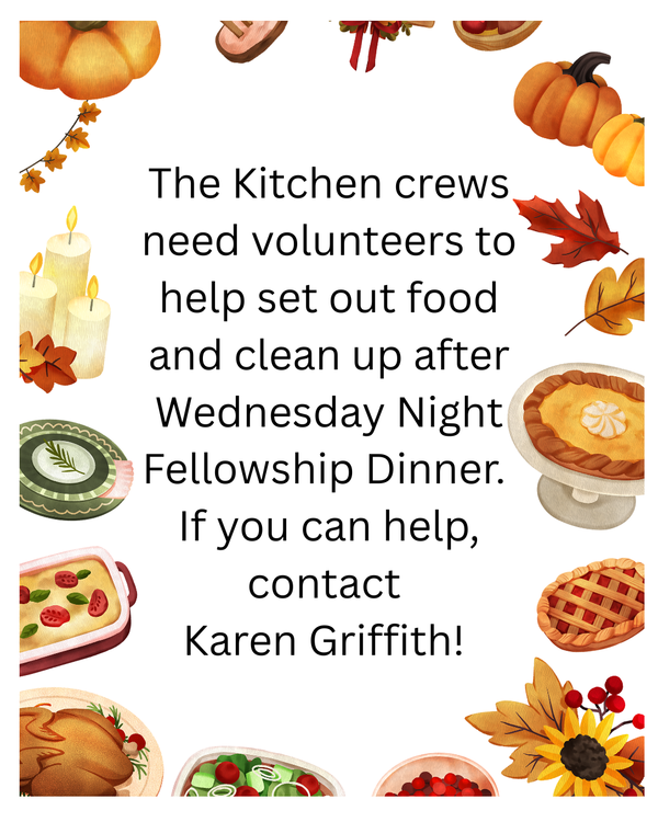 Wednesday Night Volunteers Needed! 