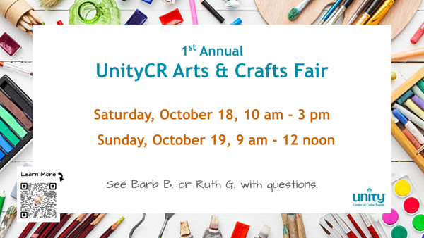 Come shop at the 1st Annual UnityCR Arts & Crafts Fair