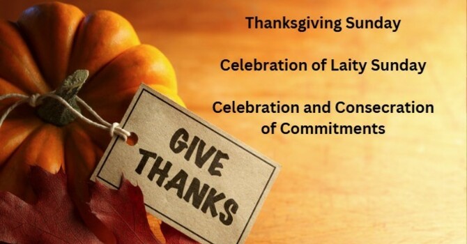 Thanksgiving & Laity Sunday  