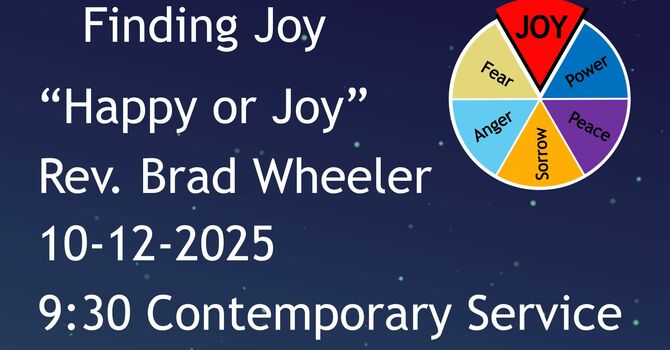 10-19-2025: Finding Joy in God - 9:30 Contemporary service