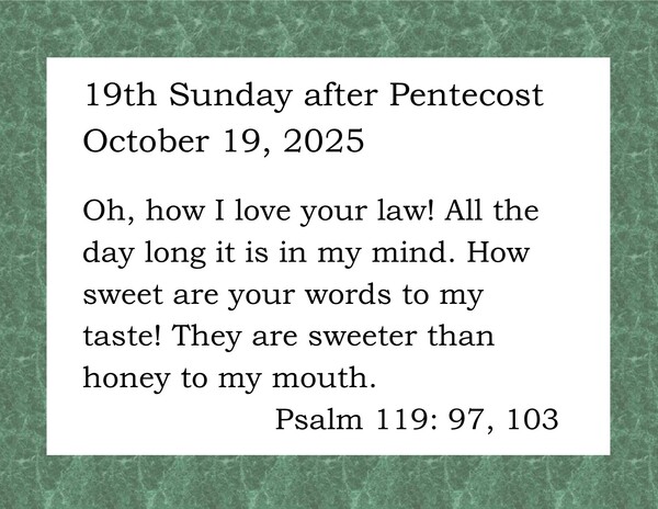 19th Sunday after Pentecost