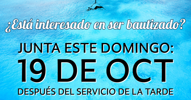 Junta para Bautismos este domingo image
