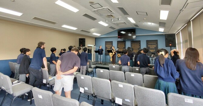 With the Middle School Students at New Life Academy! image