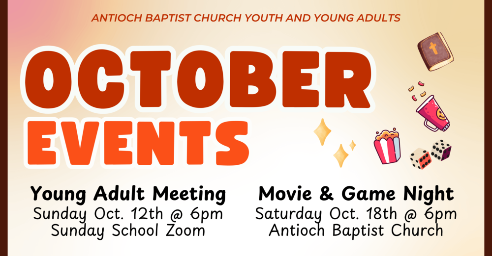 Youth and Young Adults October Events
