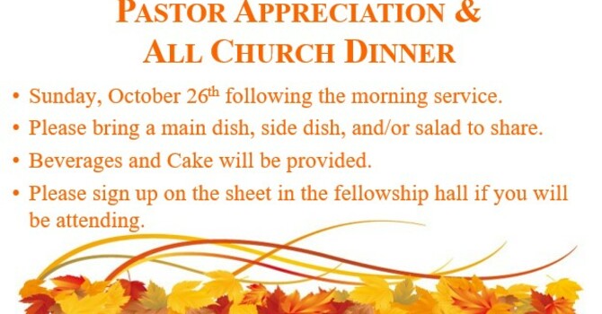 Pastor Appreciation Dinner
