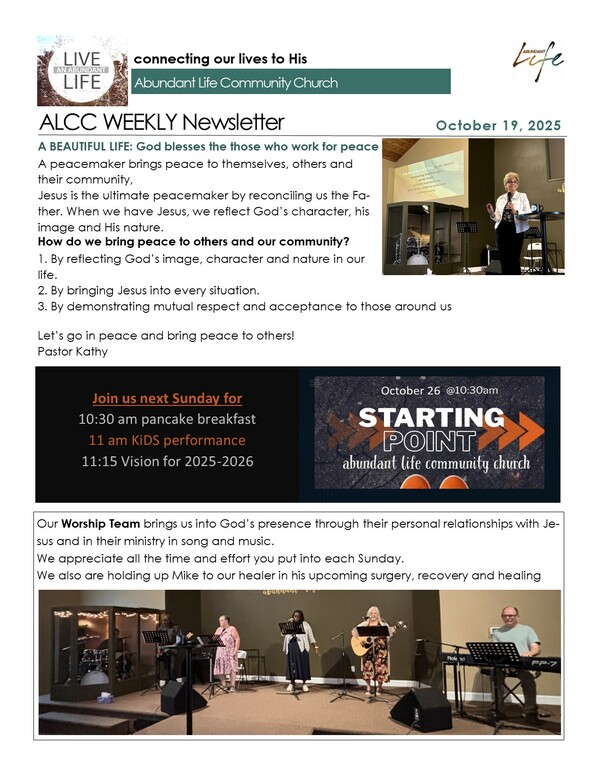 The Events & Happenings of the Abundant Life