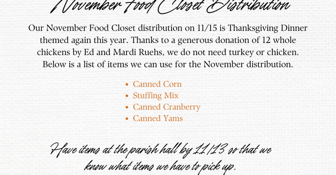 November Food Closet image