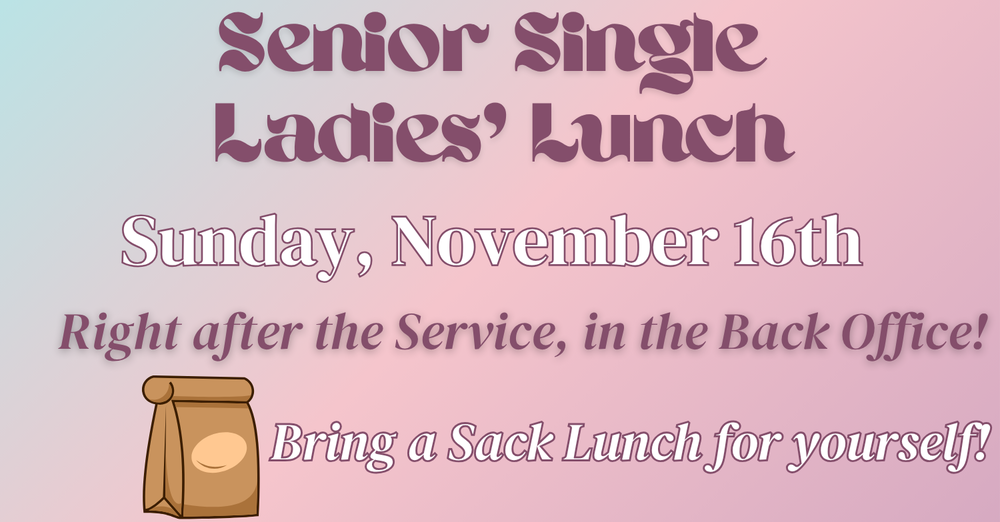 Senior Singles' Lunch!