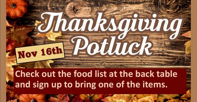 Thanksgiving Sunday Potluck