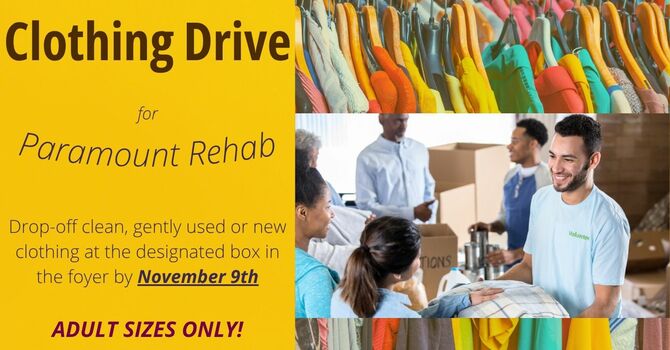 Deadline for Paramount Rehab Clothing Drive