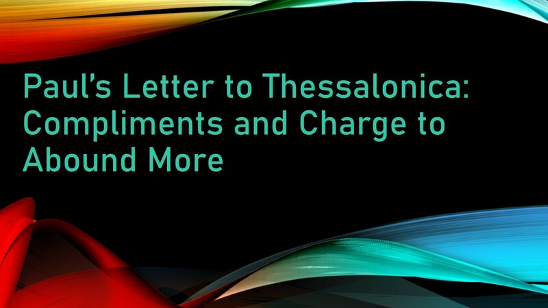 Paul's First Letter to Thessalonica 