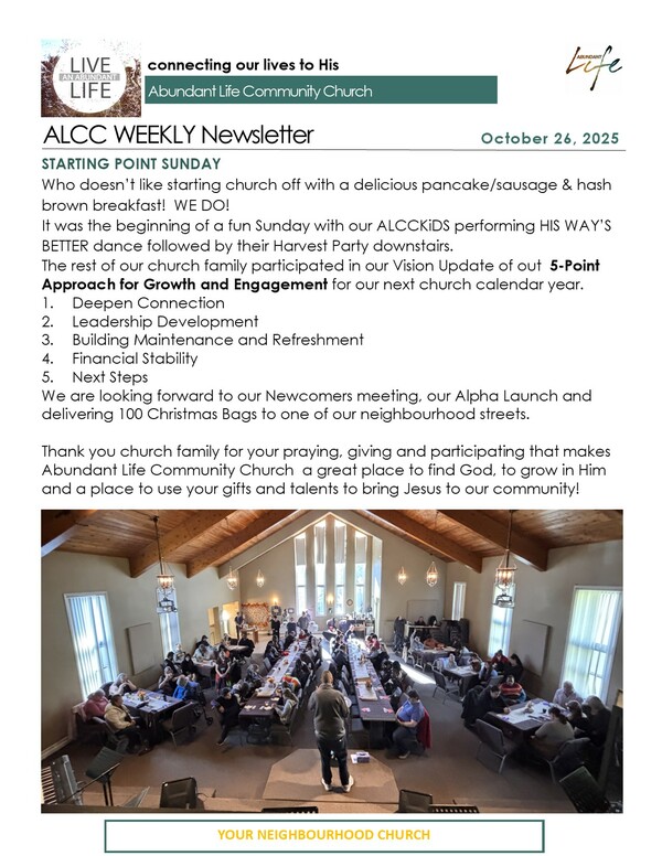 The Events & Happenings of the Abundant Life