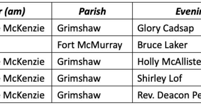 Diocesan Facebook Prayer Schedule image