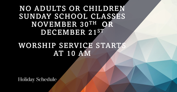 No Sunday School Classes 