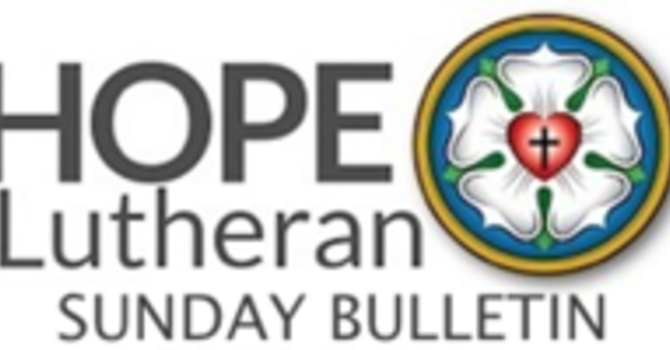 Bulletin for Sunday November 2 - All Saints Sunday