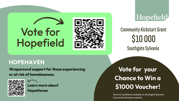Vote for Hopefield to win a $10 000 Grant!